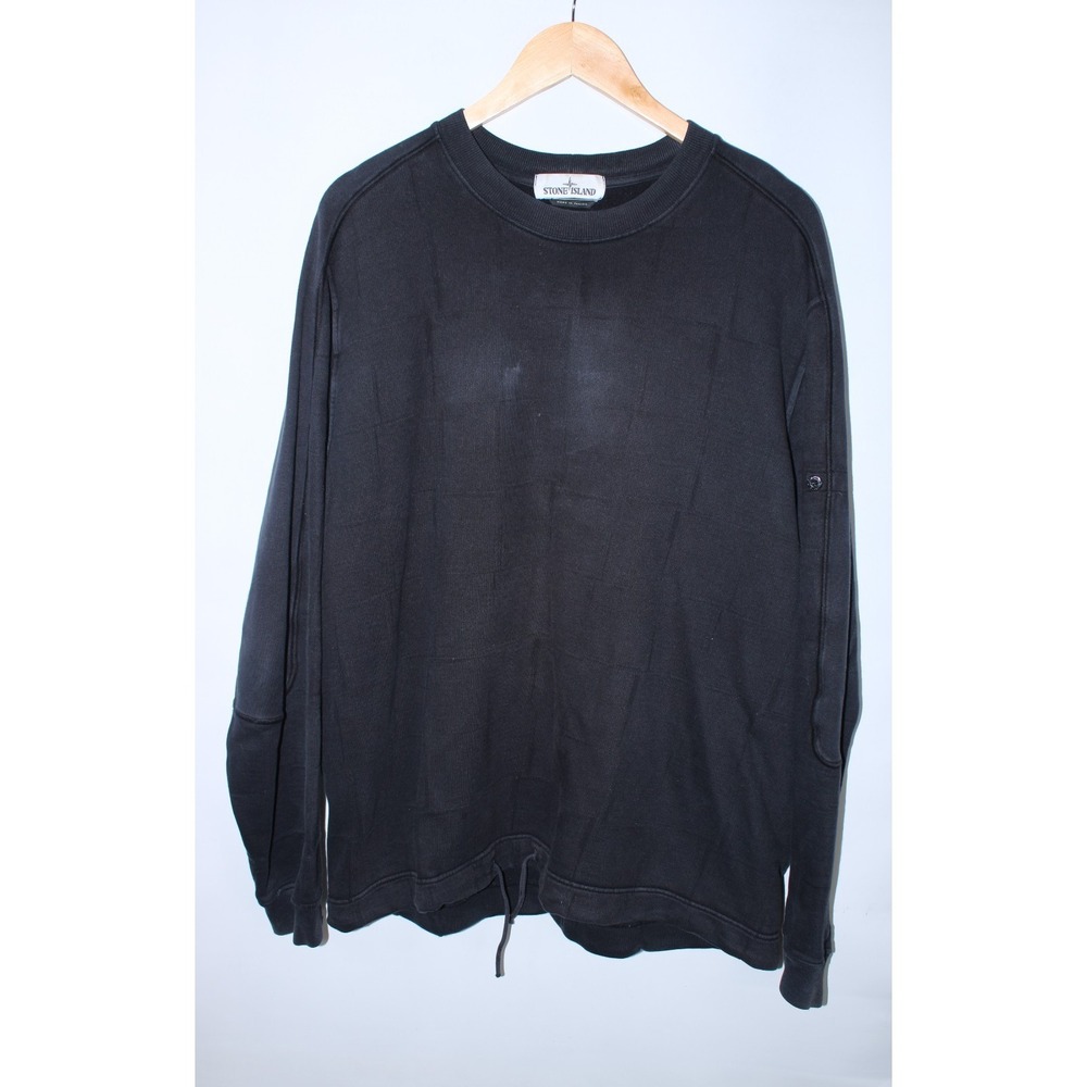 Stone Island Men's XXL Black Crew Neck Sweatshirt NO COMPASS BADGE